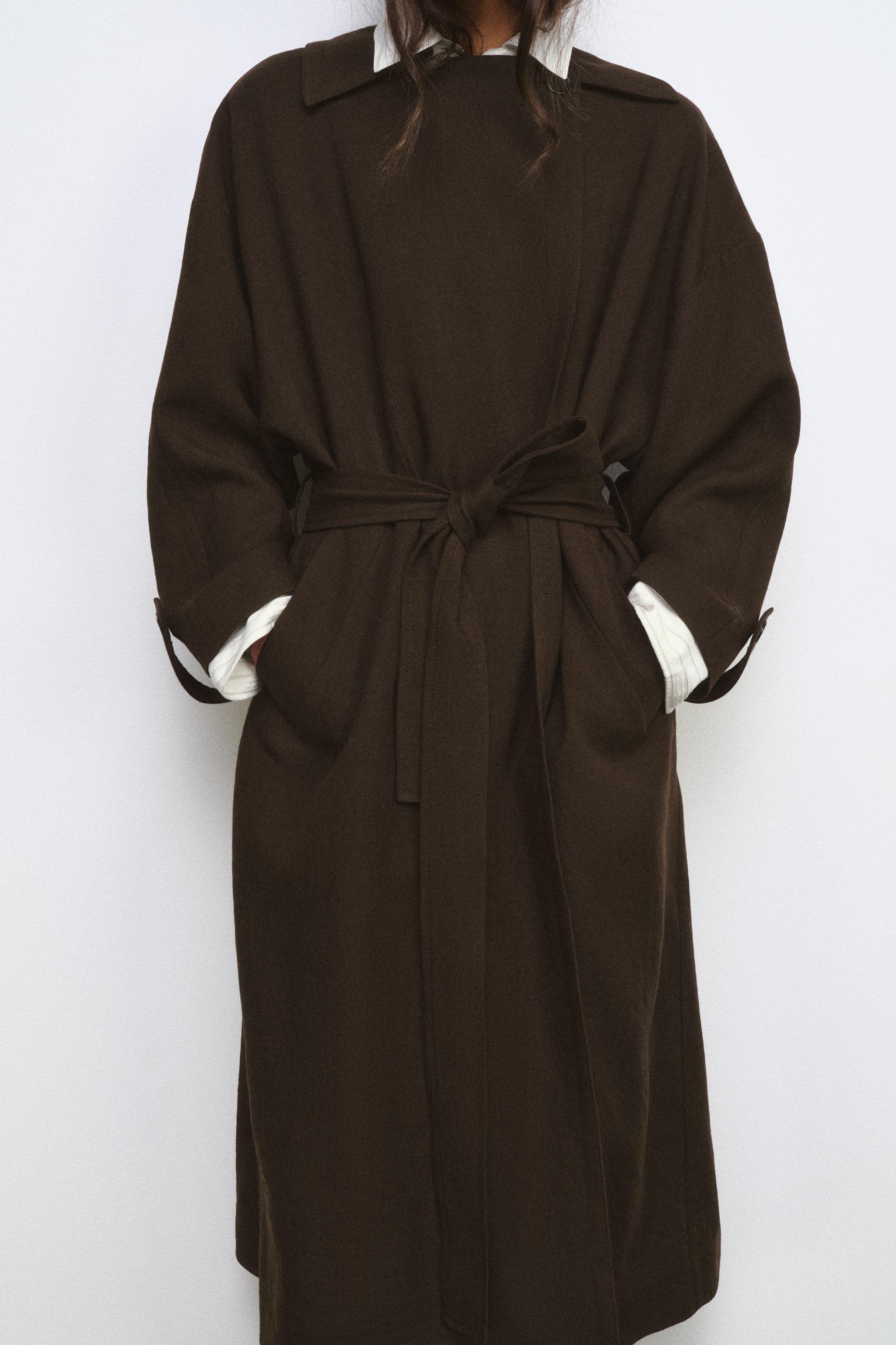 FLOWY WOOL TRENCH COAT ZW COLLECTION LIMITED EDITION